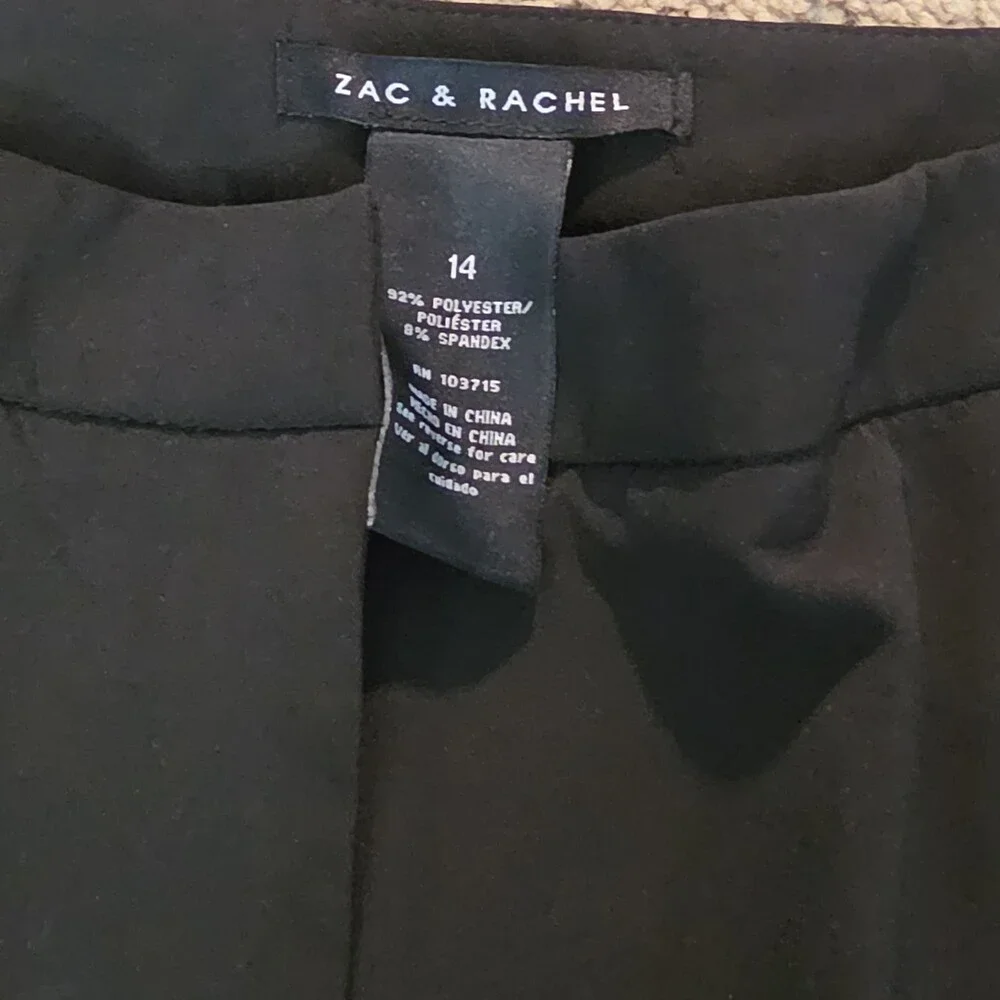 Zac & Rachel Black Dress Pants 14 Pleated Pocket Stretch Career NWOT - Picture 13 of 16